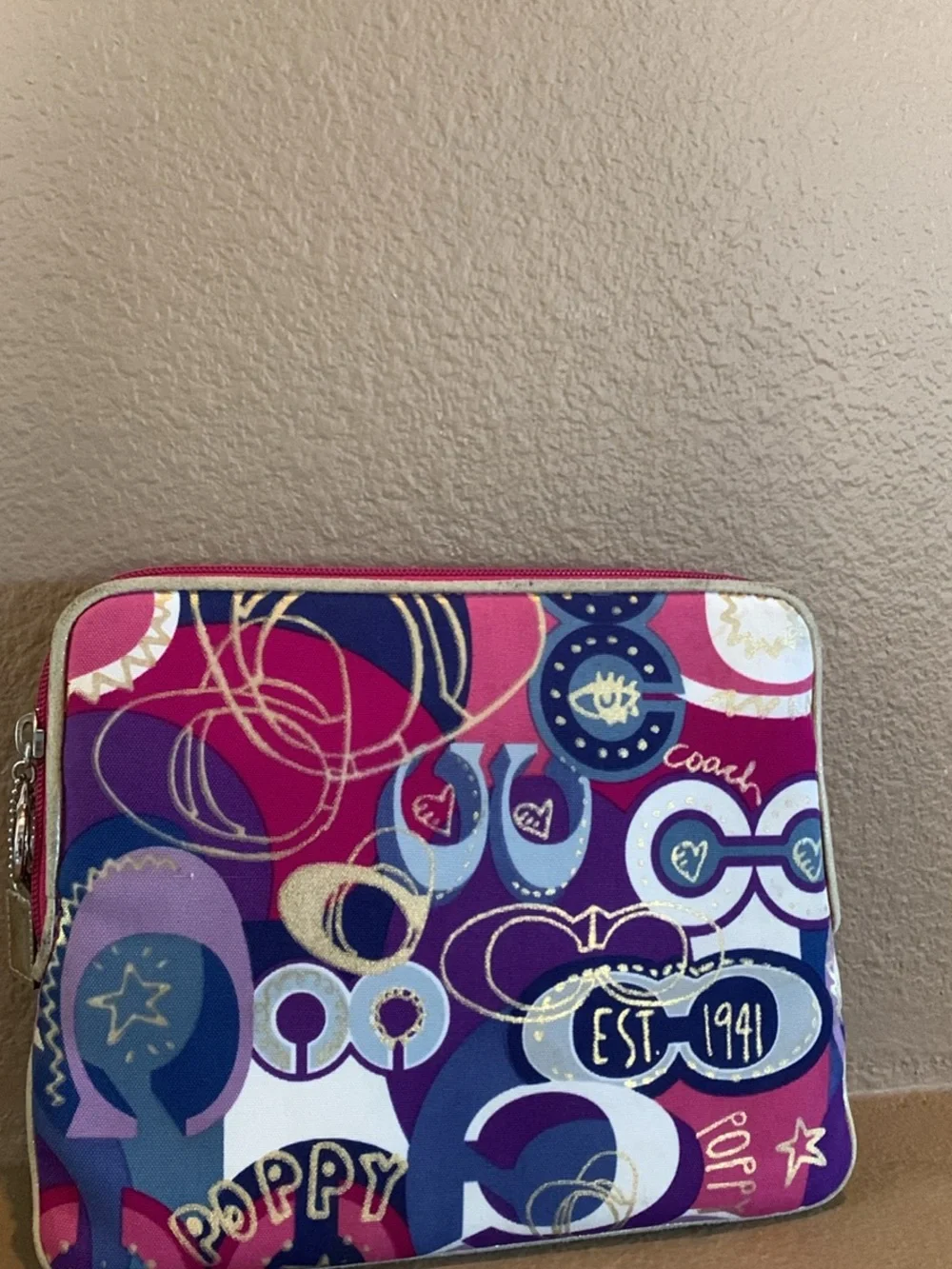 Coach Poppy Bright Multicolor Signature Tablet Sleeve
